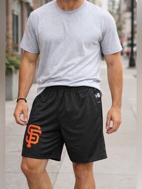 New Era San Francisco Giants Athletic Mesh Black Shorts NWT